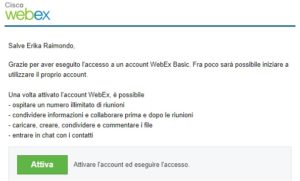 attivazione webex
